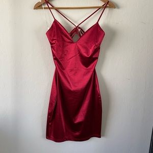 Red mini dress